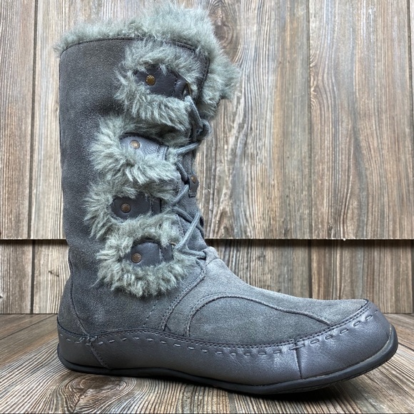 The North Face Boots Gray Suede Leather Insulated - Picture 3 of 10